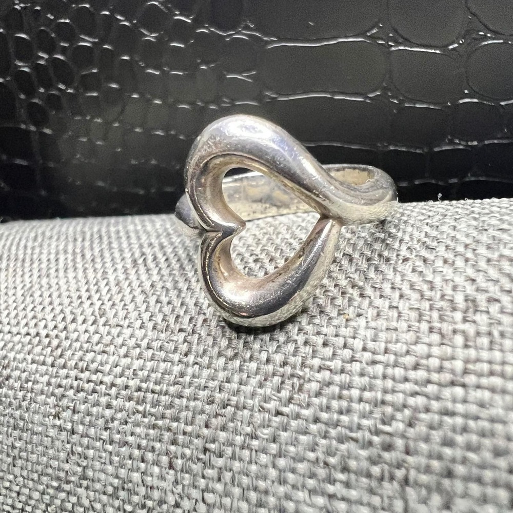 James Avery Sterling Silver Open Heart Ring Size 6 Romantic
